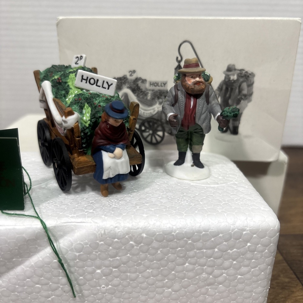 Dept 56 Heritage Village "Chelsea Market Mistletoe Monger" Set of 2 #58262 MIB